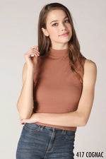 Load image into Gallery viewer, Ribbed Turtleneck Sleeveless Top
