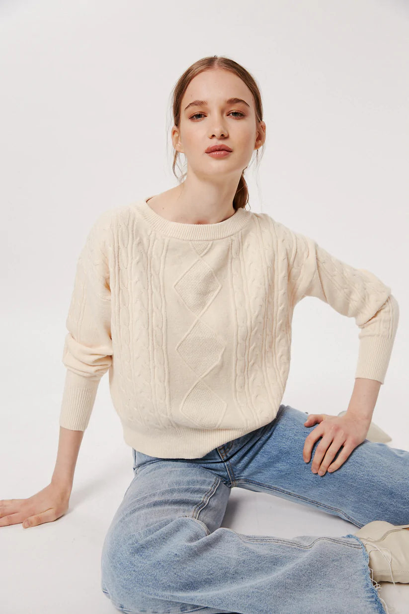 Greco Cable Knit Sweater