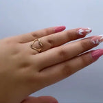 Load image into Gallery viewer, 18k Gold Filled Simple Open Gold Heart Ring
