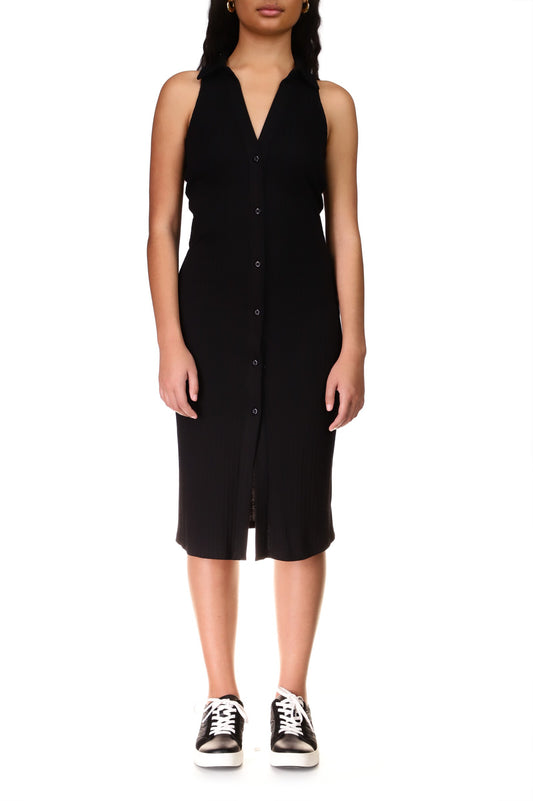 Sleevless Rib Midi Dress