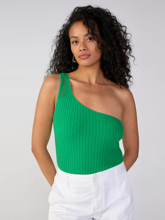 One Shoulder Rib Tank