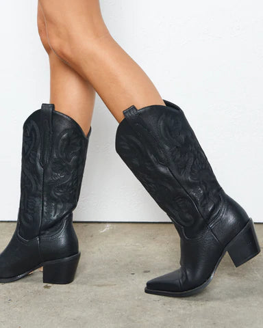 Danilo Western Boot - Black Metallic