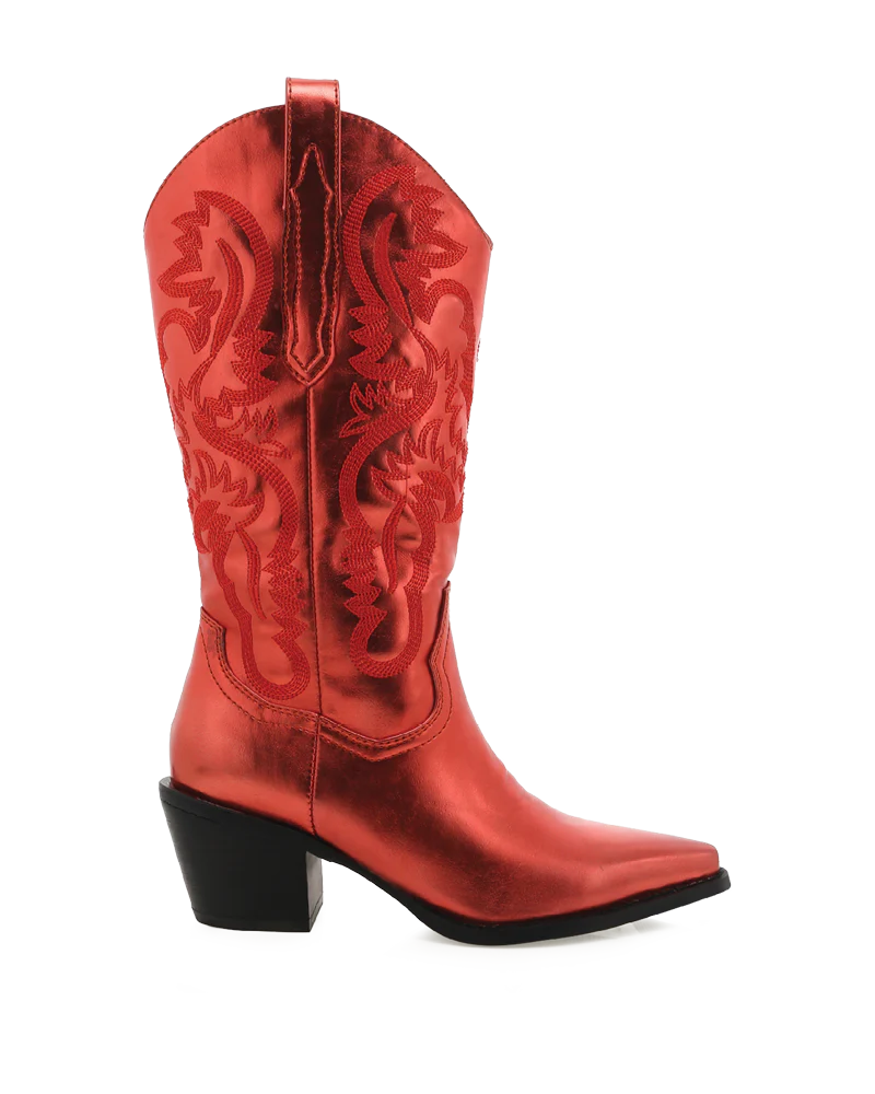 Danilo Western Boot - Red Metallic