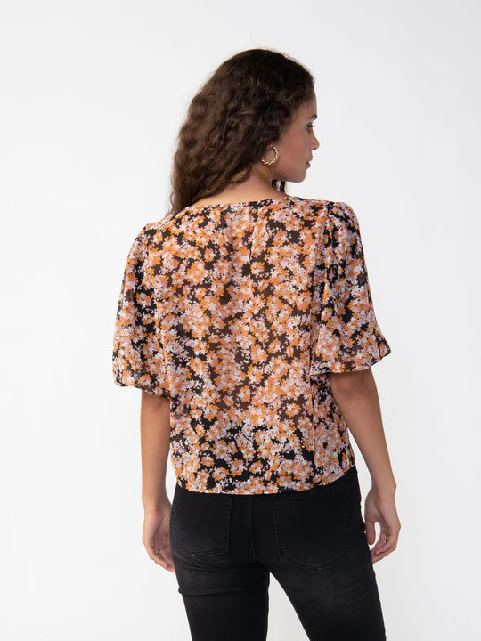 Puff Sleeve Button Front Top