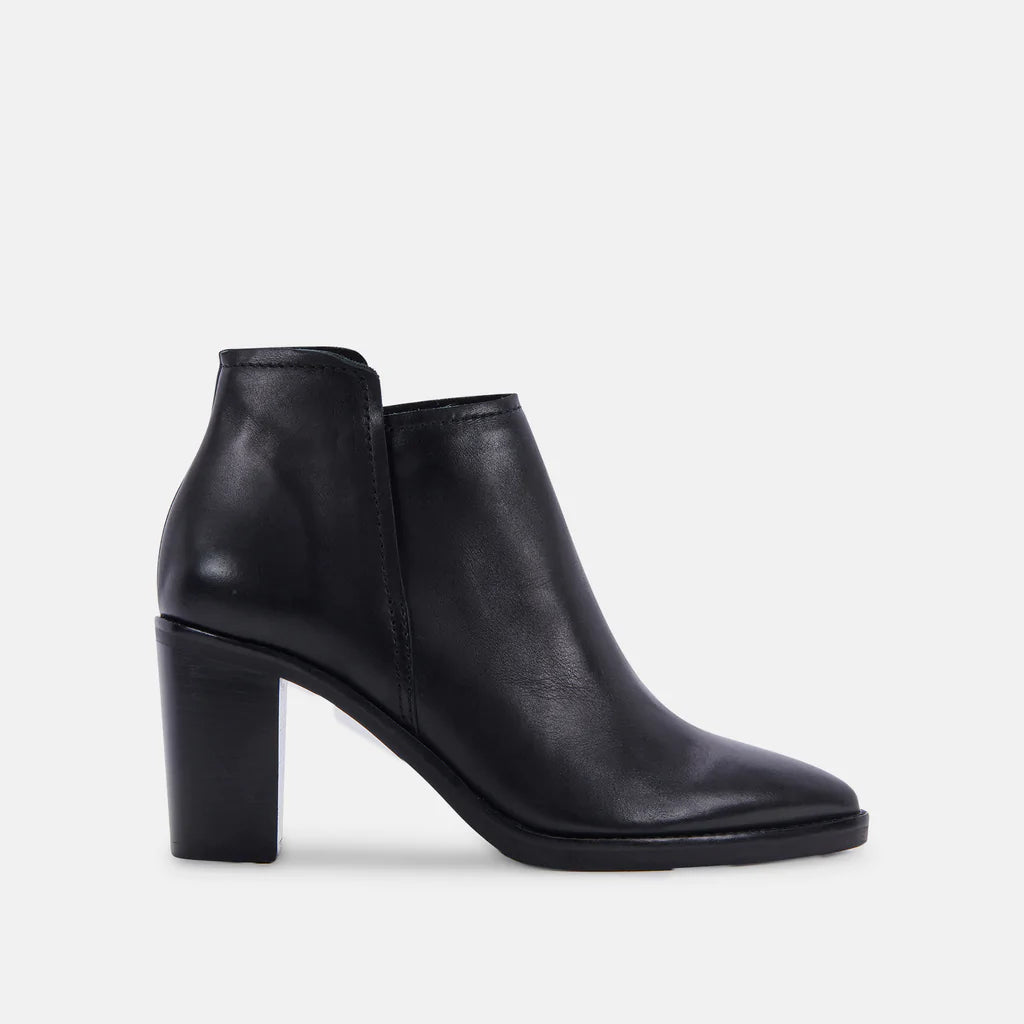 Spade Booties Black Leather