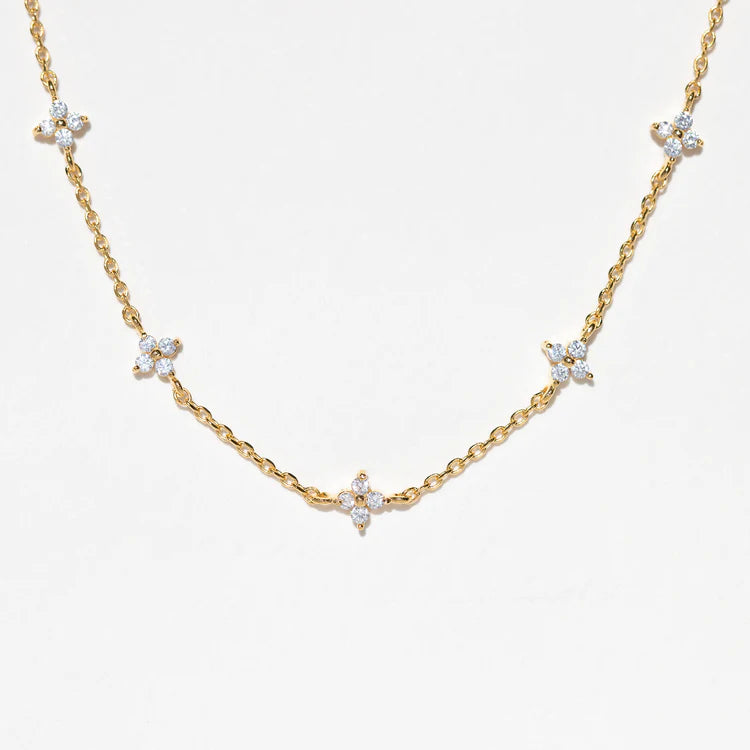 Shimmer Blossom Necklace - Gold