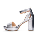 Load image into Gallery viewer, Go On Block Heel Sandal Silver
