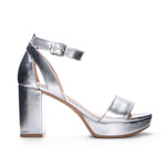 Load image into Gallery viewer, Go On Block Heel Sandal Silver
