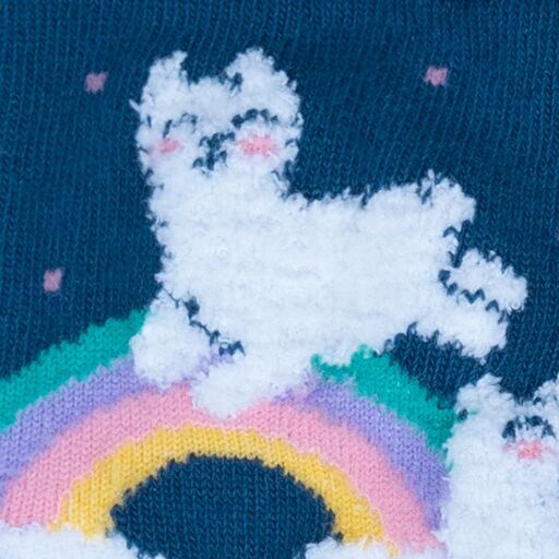 Llam-Where Over The Rainbow Fuzzy Junior Crew Socks