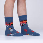 Load image into Gallery viewer, Fire Truck Pup Junior Crew Socks
