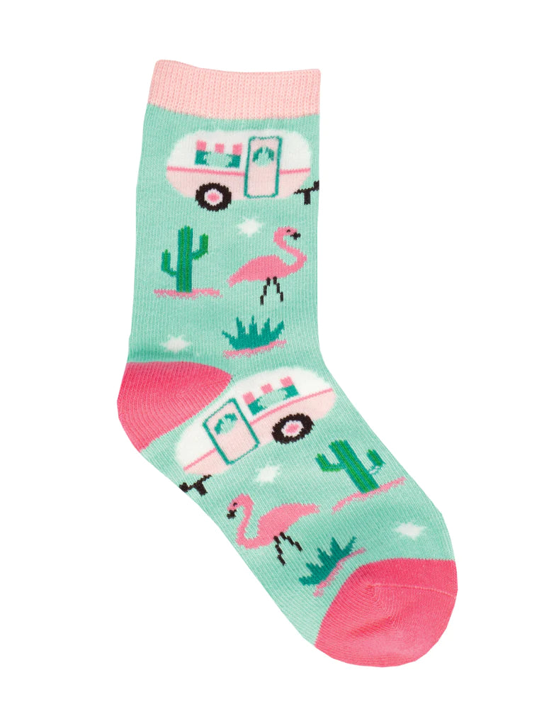 Kids Retro Glamp Mint Socks