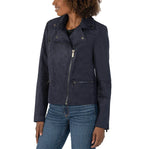 Load image into Gallery viewer, Quinn Textured Faux Suede Moto Jacket
