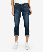Load image into Gallery viewer, Amy Crop Straight Leg With Roll Up Fray Hem Jean - Acknowledging Wash
