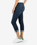 Load image into Gallery viewer, Amy Crop Straight Leg With Roll Up Fray Hem Jean - Acknowledging Wash

