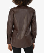 Load image into Gallery viewer, Henrietta Faux Leather Shirt
