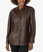 Load image into Gallery viewer, Henrietta Faux Leather Shirt
