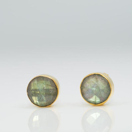 Labradorite Rose Cut Studs