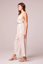 Load image into Gallery viewer, Walk On Biege Striped Wide Leg Pants
