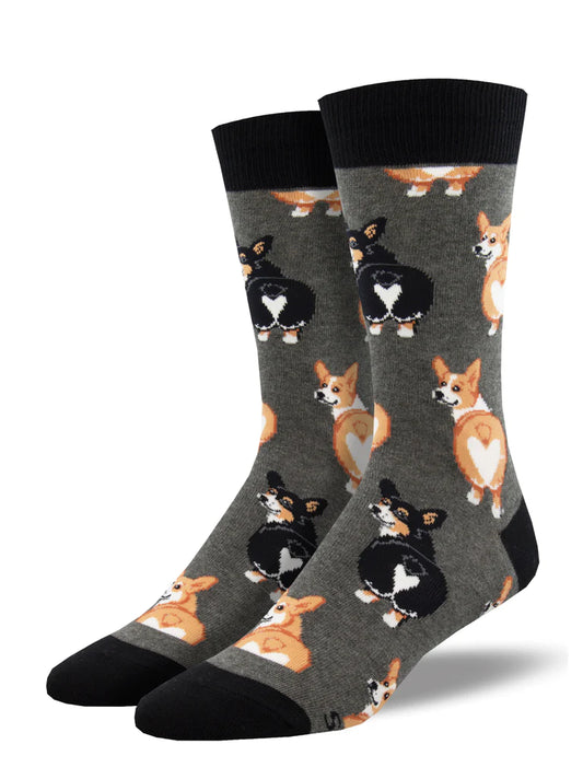 Corgi Butt Men's Crew Socks