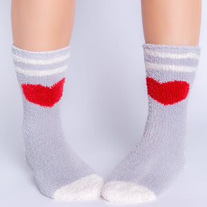 Plush Cozy Heart Slipper Socks