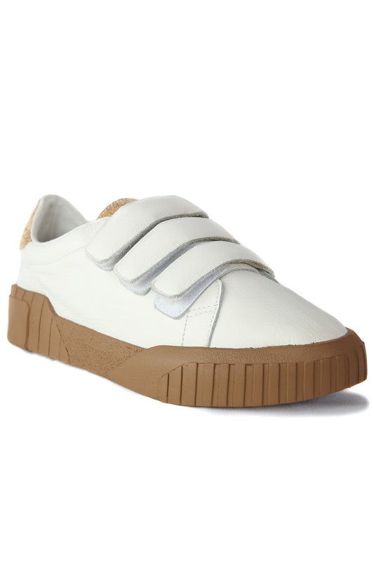 Saturn White Velcro Platform Sneaker