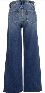 Load image into Gallery viewer, Meg High Rise Wide Leg Pant - Dark Blue Faded Wash
