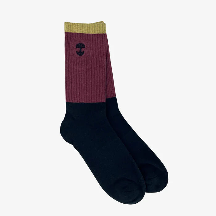 Color Block Sock Brown- Unisex