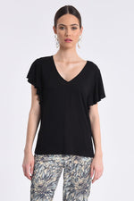 Load image into Gallery viewer, Bria Knitted Tee Black

