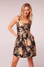 Load image into Gallery viewer, Gold Floral Dress
