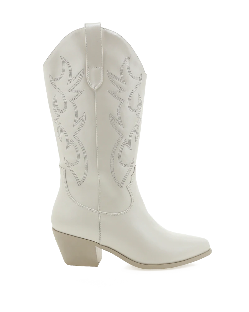 Unaro Western Boot - White Pearl