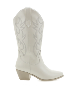 Unaro Western Boot - White Pearl