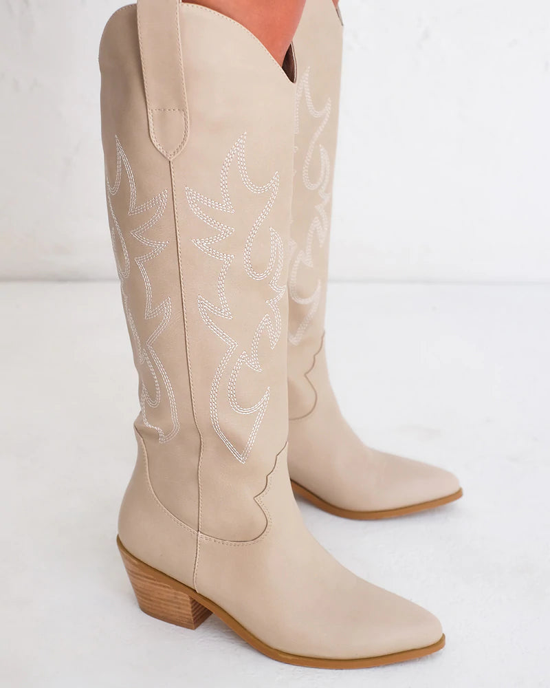 Urson Western Boot - Light Taupe