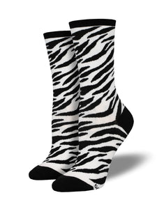 Zebra Print Women's Crew Socks