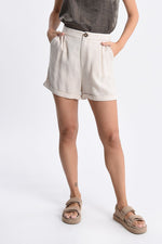 Load image into Gallery viewer, Premium Linen Shorts Biege
