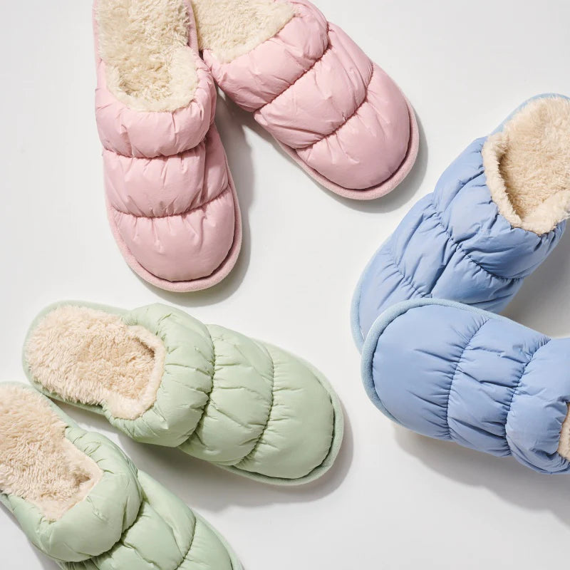 Puffy Faux Fur Lined Slippers