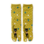 Load image into Gallery viewer, Black Kitty Cat Sakura Tabi Toe Socks
