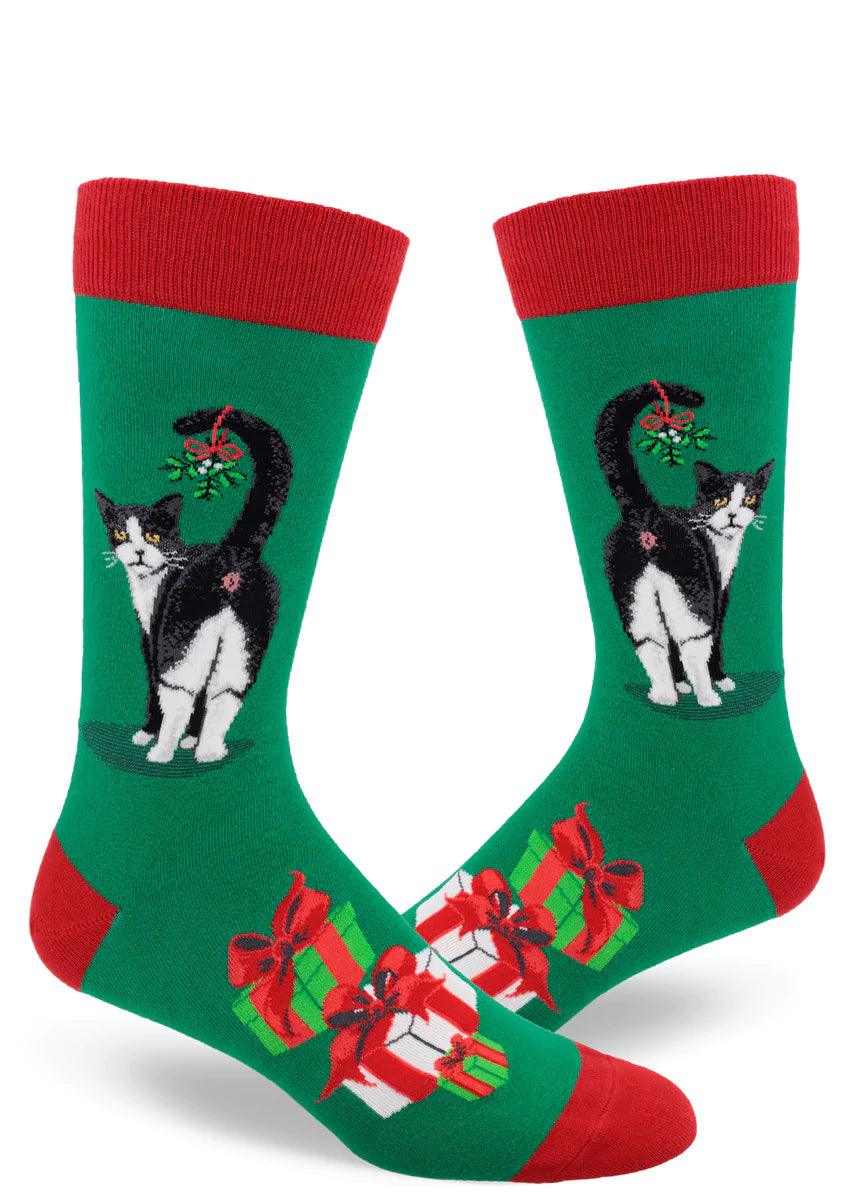 Cat Butt Christmas Men's Crew Socks