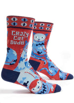 Load image into Gallery viewer, Crazy Cat Dude Men&#39;s Crew Socks
