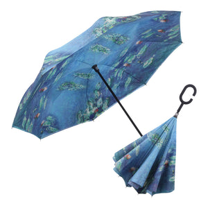 Monet Water Lilies Reverse Umbrella