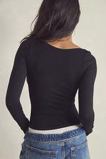 Load image into Gallery viewer, Stay Here Seamless Long Sleeve Top
