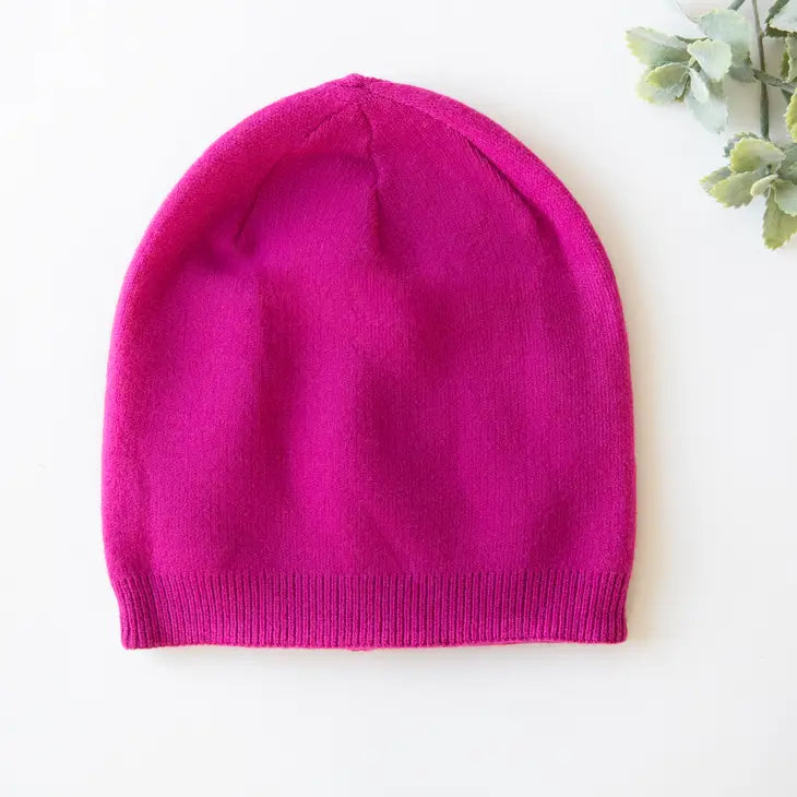 Cashmere Blend Beanie Magenta