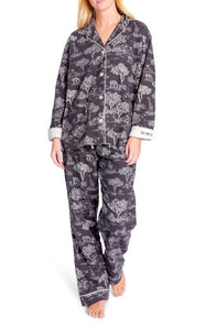 Women's Flannel PJ Set - Slate Jungle