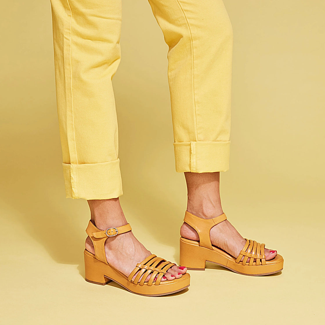 Graciela Platform Heel - Ochre