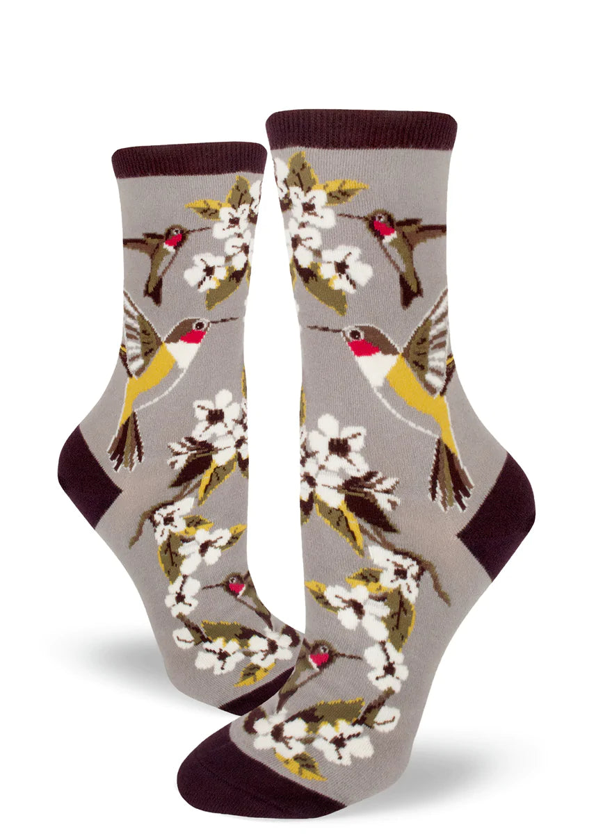 Hummingbird Garden Women's Crew Socks