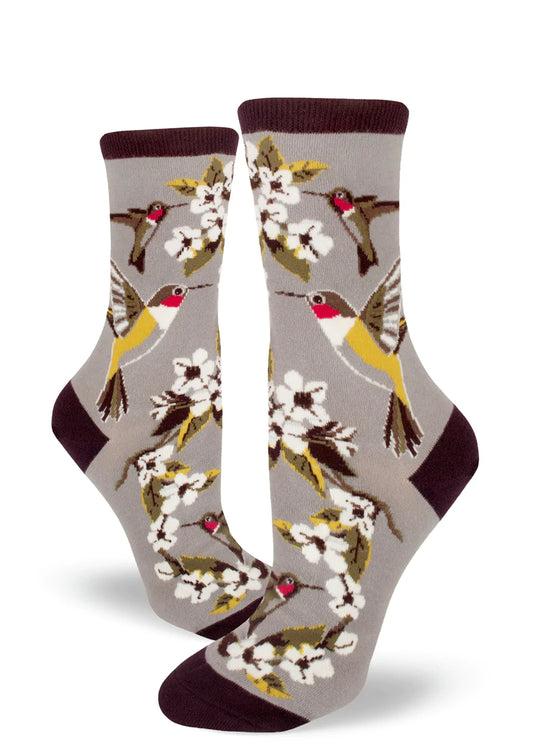 Hummingbird Garden Women's Crew Socks