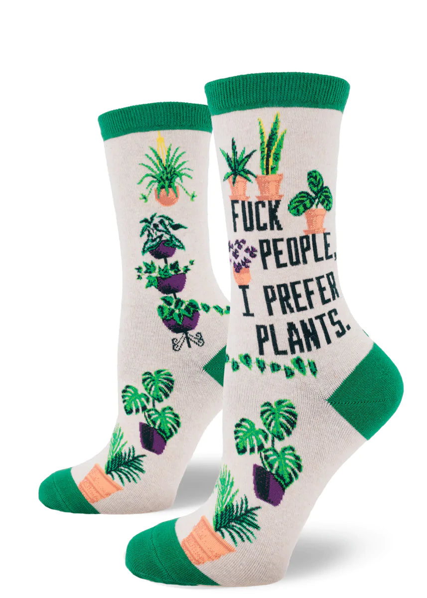 I Prefer Plants Womens Crew Socks