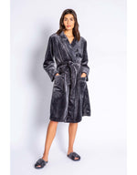 Load image into Gallery viewer, Luxe Plush Robe- Charcoal

