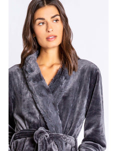 Luxe Plush Robe- Charcoal