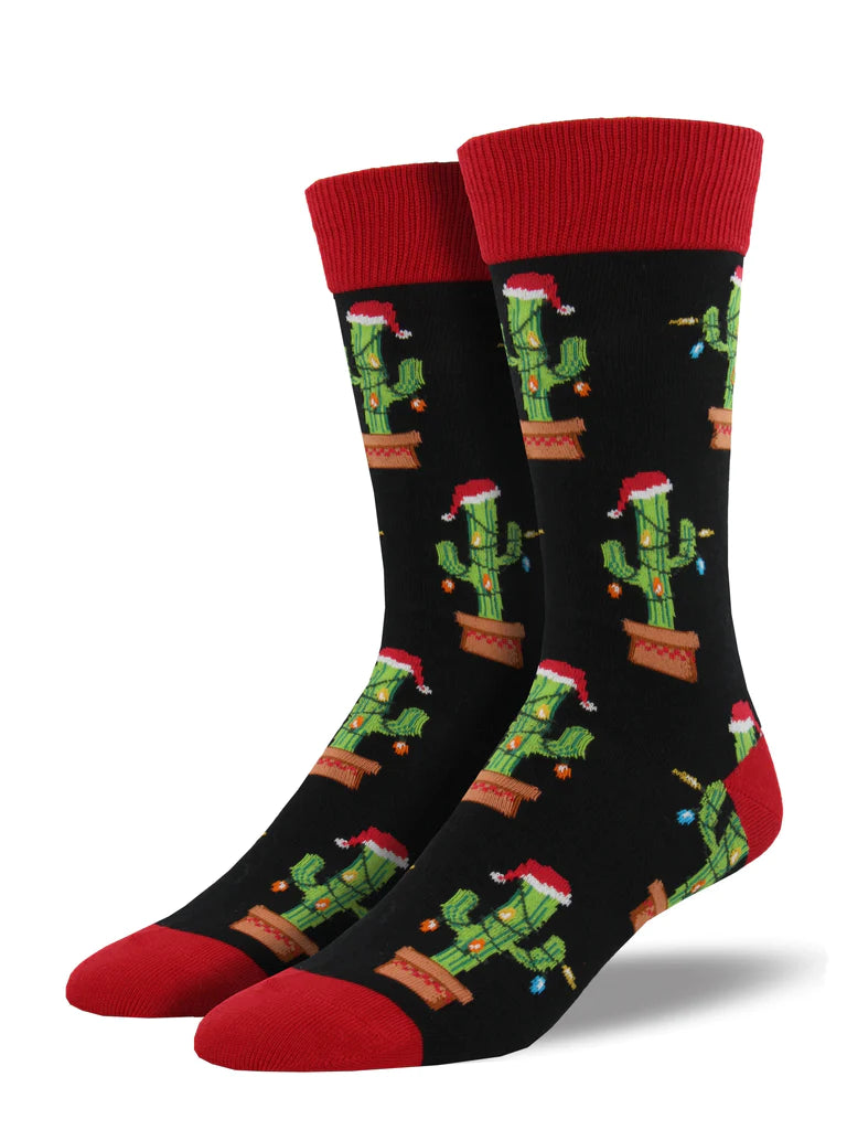 Christmas Cactus Men's Crew Socks