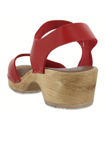 Anja Clogs Red Leather